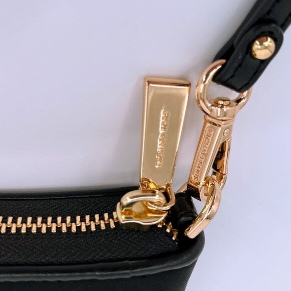 Michael Kors Jet Set Black Nylon Wristlet Phone Case Multifunction Wallet Large - Picture 7 of 13